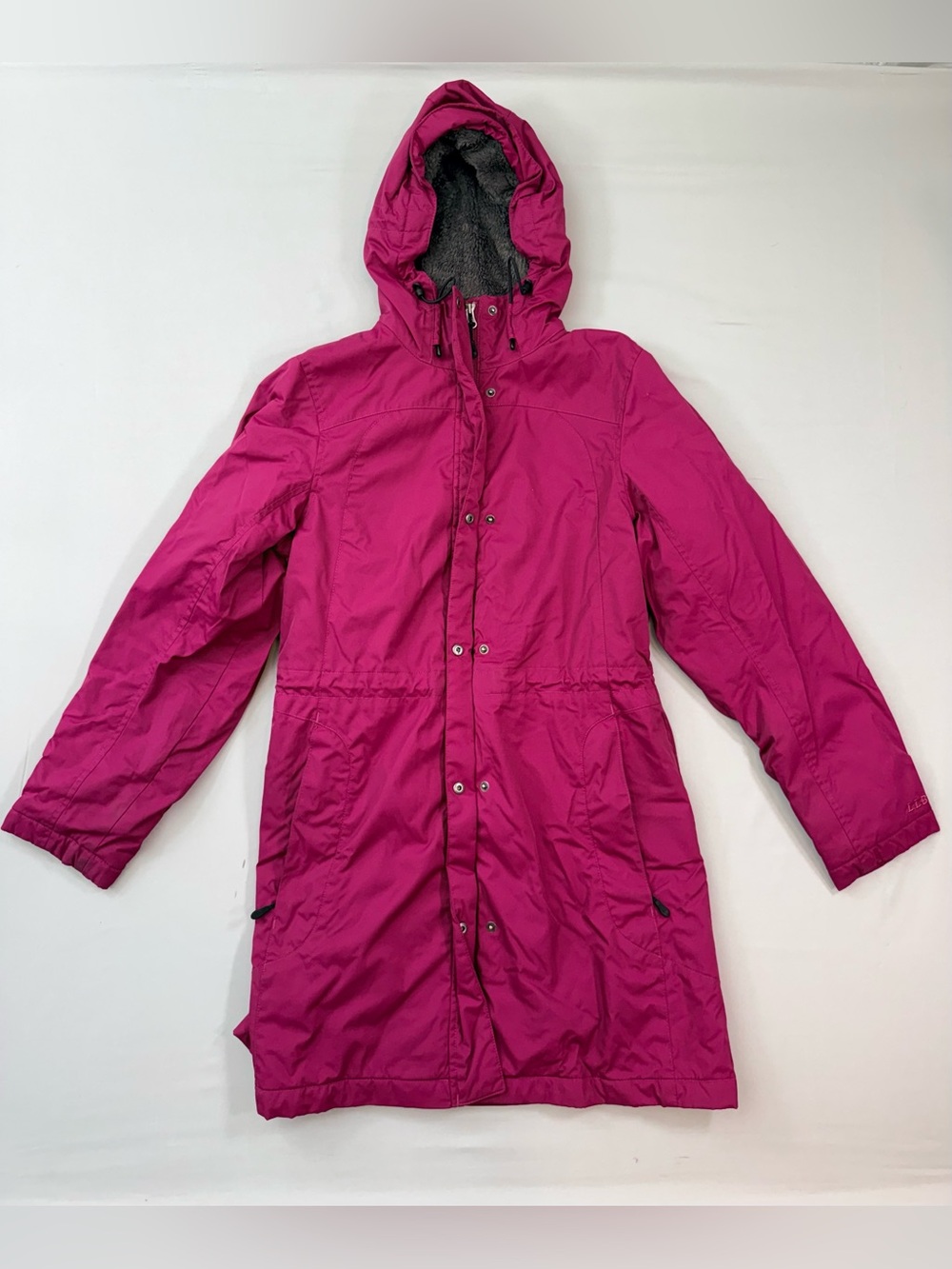 Women's LL Bean Winter Warmer fleece lined hooded winter jacket XS Pink insulate